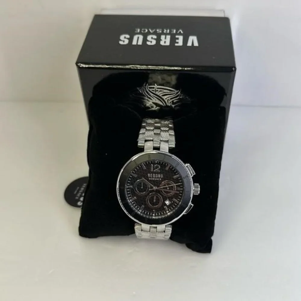 New Authentic VERSUS VERSACE Logo Gent Chrono Bracelet Watch